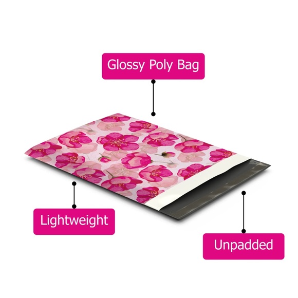 🌸20 Pink Poppy Poly Mailers 10 x 13 inch - Picture 5 of 5